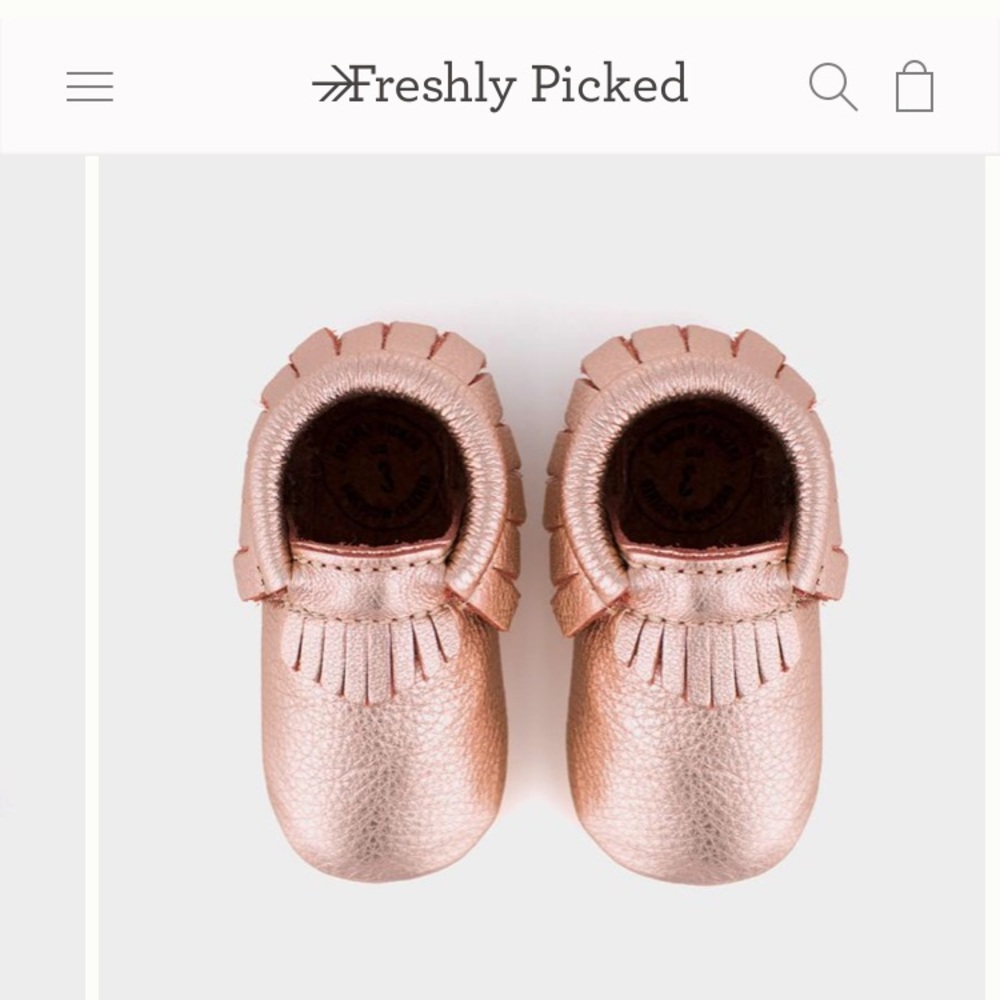 Brand new Freshly Picked Rose Gold Moccasin